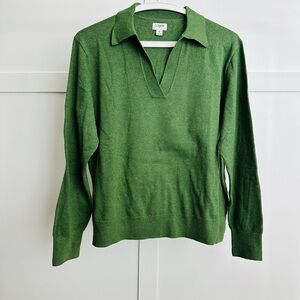 J. Crew Hunter Green V-Neck Sweater